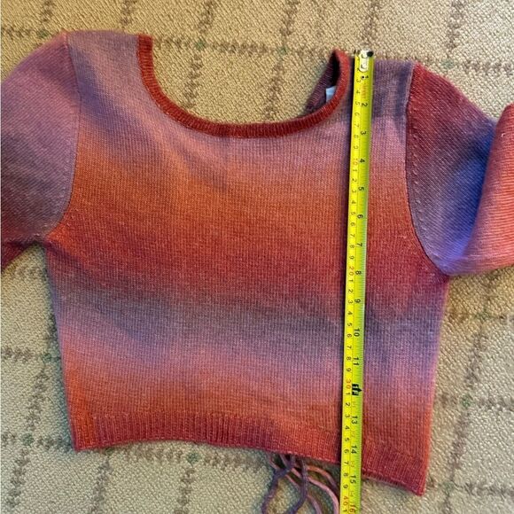 Bershka gradient pinks long sleeve crocheted open back cardigan sweater S - Picture 8 of 9